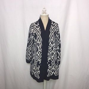 Talbots Black and White Cardigan (Size: M)